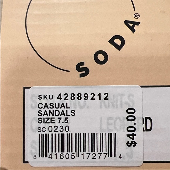 NEVER WORN! Soda Brown and Black Cheetah Print Sandals - Picture 4 of 4